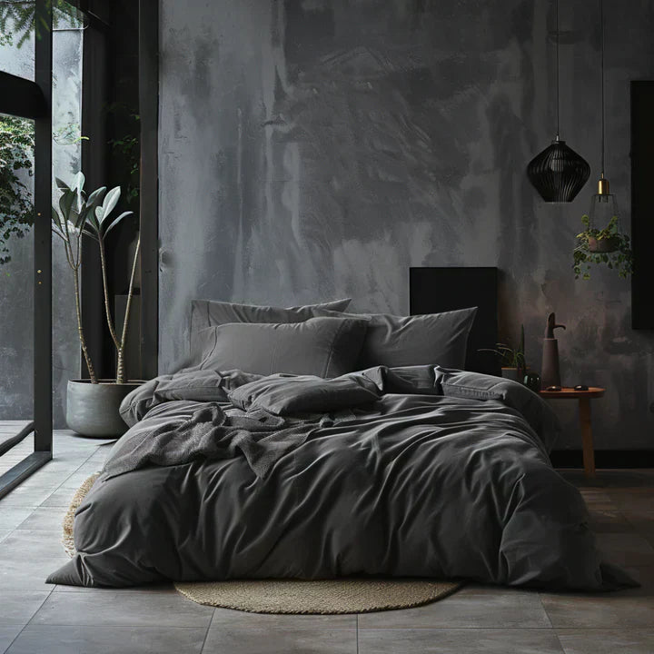 Salteviio® - Bettwäsche Set Eukalyptus Lyocell - Night Grey